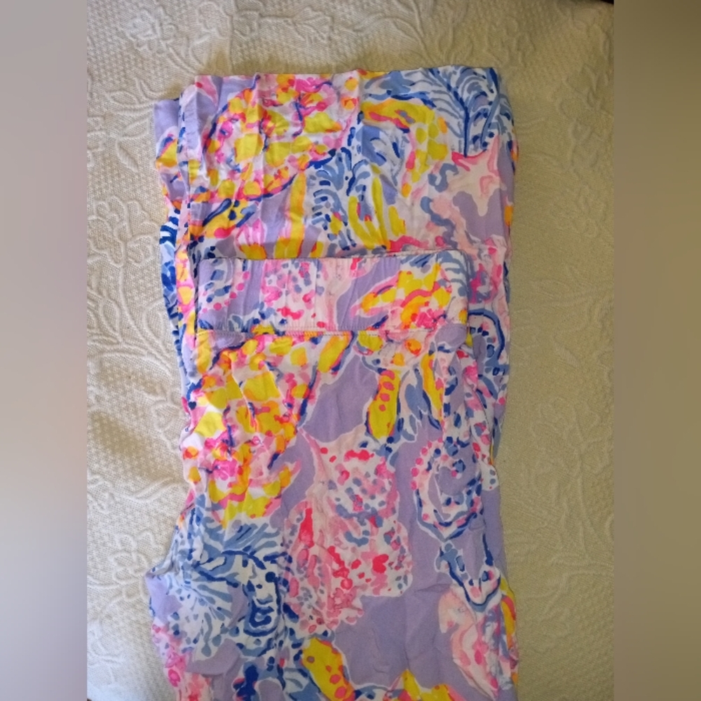 Lily Pulitzer Summer Floral Flared Pants Size S - Picture 6 of 6